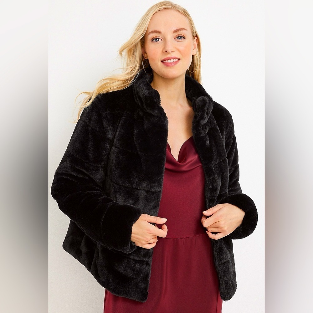 Maurice’s Black Premium Faux Fur Coat